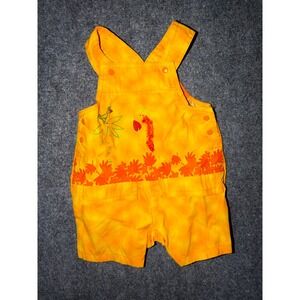 Vintage Simply Basic Baby Shortall Orange Yellow Tie Dye Giraffe Bird 0-3 Months